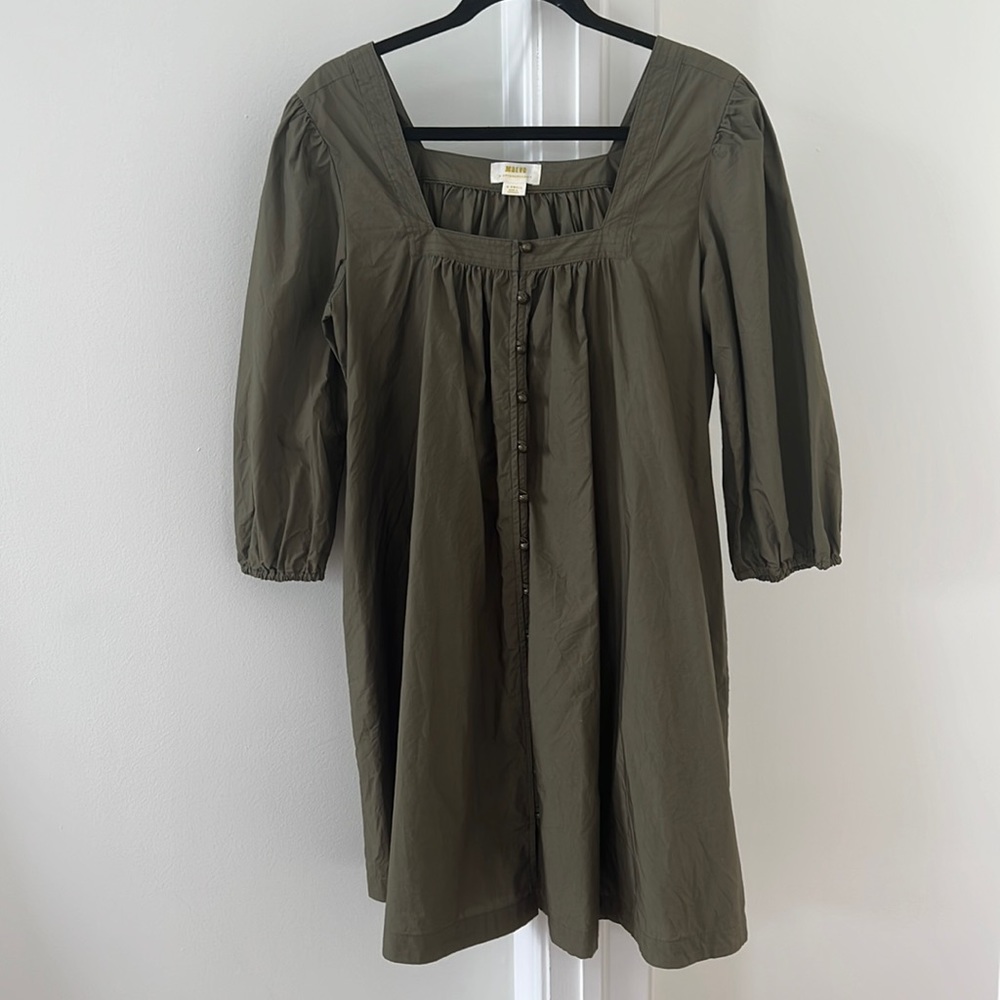 Olive Green Anthropologie Midi Dress